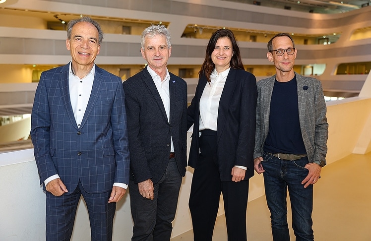 V.l.n.r.: MAV-Geschäftsführer Günter Thumser, MAV-Präsident und Berglandmilch-GF Josef Braunshofer, Universitätsprofessorin Bernadette Kamleitner (WU Wien) und Jürgen Vanicek (DMB).