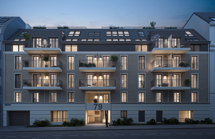 Insgesamt entstehen 28 Eigentumswohnungen sowie vier Townhouses mit zwei bis fünf Zimmern © 3SI Immogroup