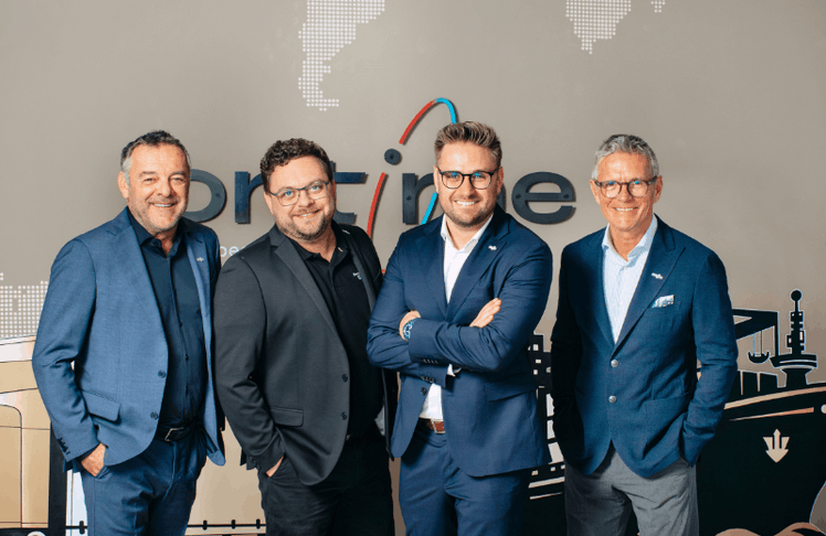 V.l.n.r.: (Ontime Logistics) Kurt Posch, Tassilo Posch sowie Moritz Schäffner und Roland Schäffner