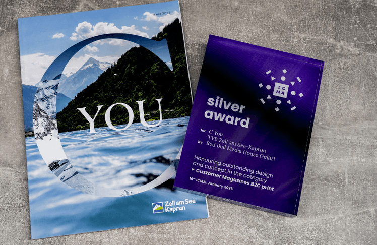 CM Award in Silber für "CYou Zell am See-Kaprun" in den Kategorien "Customer magazines B2C print" und "Front pages".