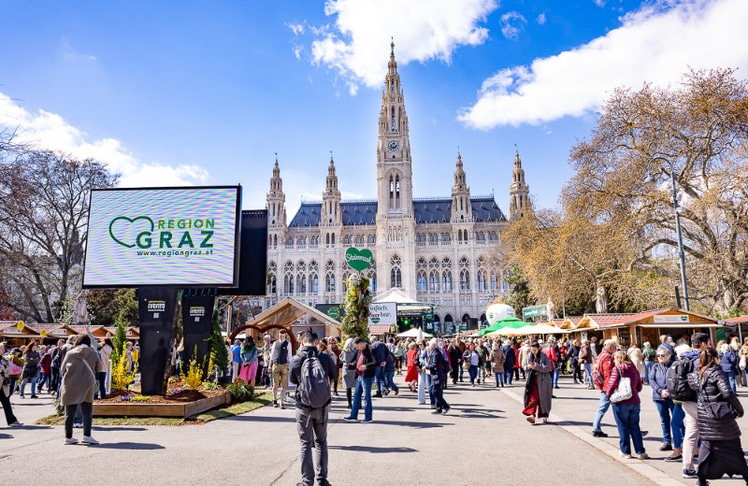 Noch bis zum Sonntag, dem 12. April, präsentiert sich das "Grüne Herz Österreichs" in der Bundeshauptstadt von seiner genussvollsten Seite. © LEADERSNET / C. Mikes