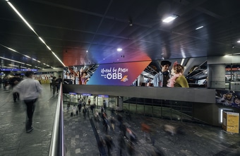 Neue LED-Wall der ÖBB Werbung am Wiener Hauptbahnhof in Betrieb