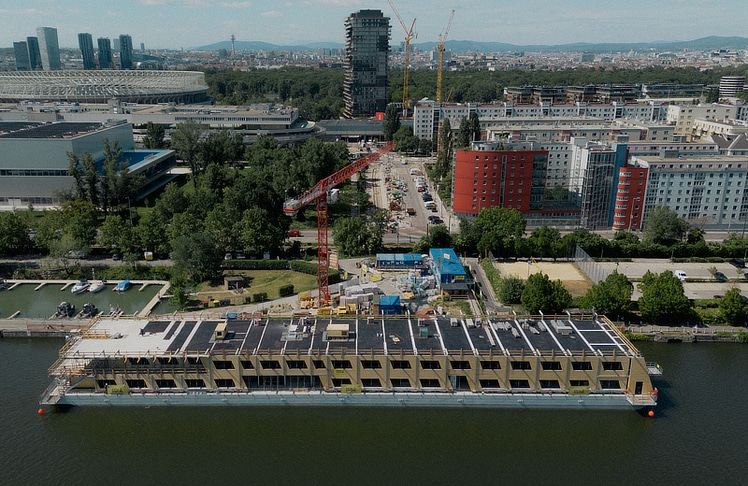 Die Unternehmenszentrale entsteht am Wiener Handelskai © MW-Architekturfotografie/Habau Group/Östu Stettin