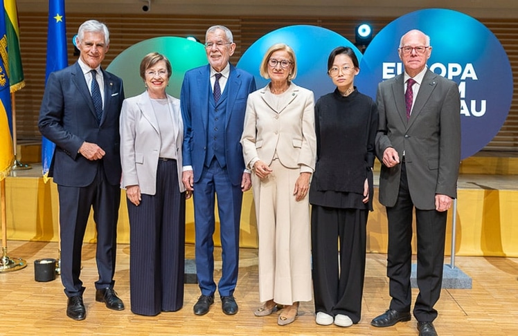 V.l.n.r.: Europa Forum Wachau Präsident Michael Linhart, Doris Schmidauer, Alexander Van der Bellen, Johanna Mikl-Leitner, Neurowissenschaftlerin Jie Mei und Norbert Lammert