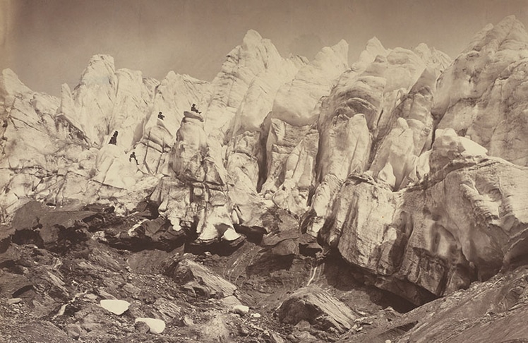 Gustav Jägermayer: Der Kristallwassergletscher aus Nordwest, 1863, 30 × 42,2 cm, Albuminabzug
© Albertina, Wien
