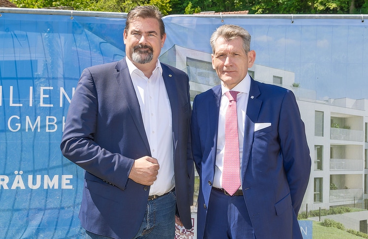 Stefan Steinbichler, Bürgermeister Purkersdorf (links) und Michael Neubauer, Geschäftsführer Noe Immobilien Development GmbH © LEADERSNET/C. Mikes
