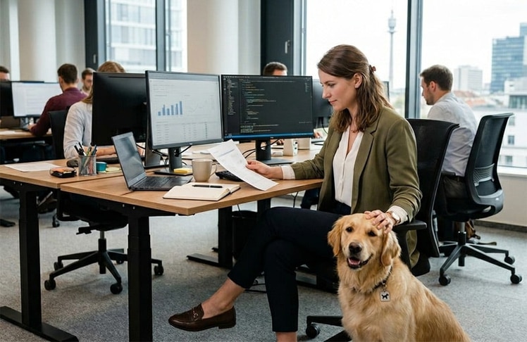Der vermeintliche Recruiting-Liebling hat ausgedient: Fast der Hälfte der Befragten (49 Prozent) ist es völlig unwichtig, ob Hunde mit ins Büro genommen werden dürfen.