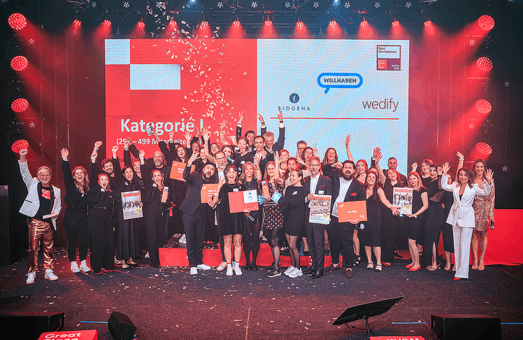 Die Kategorie Unternehmensgröße L konnte willhaben für sich entscheiden. Auf dem zweiten bzw. dritten Platz landeten die Biogena Group und we.dify. © LEADERSNET/ A. Felten