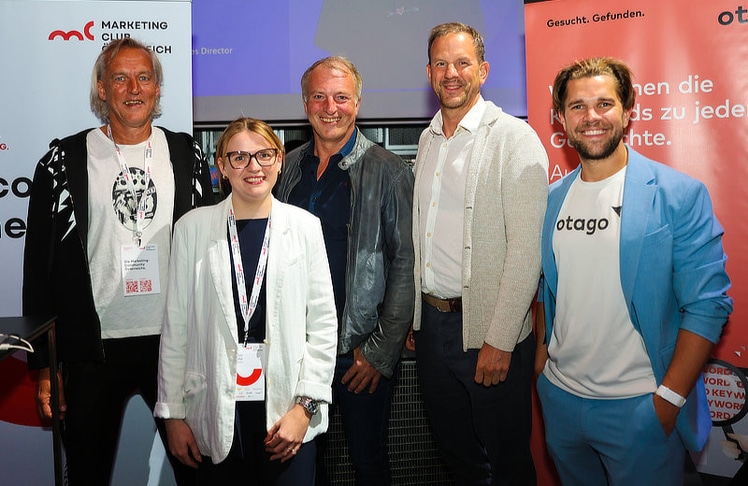 V.l.n.r.: Stefan B. Müller (Regional Sales Director DACH bei Displayce), Tanja Hahn (Senior Media Managerin bei CTS Eventim Austria), André Eckert (Business Development Manager bei audienzz), Stephan Kreissler (Berater bei Leads & Content sowie MCÖ-Vorstandsmitglied) und Lukas Hetzendorfer (Head of Revenue Growth bei Otago).