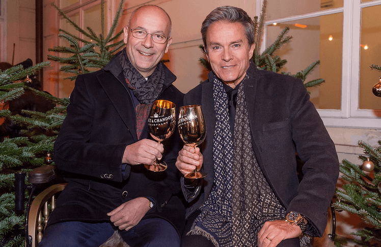 Die Eröffnung des Moët Impérial Winter Chalets 2019: (v.l.n.r.) Toni Faber und Alfons Haider © LEADERSNET/ D. Mikkelsen 