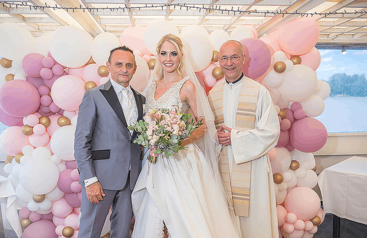 Heimo und Beatrice Turins Hochzeit 2022 gemeinsam mit Toni Faber (r.) © Andreas Tischler