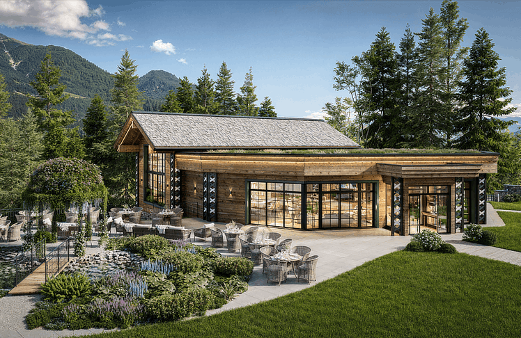  Im Alpin Resort Sacher Seefeld-Tirol entsteht derzeit eine neue Eventlocation für besondere Anlässe in exklusivem alpinem Ambiente: das Sacher Event Chalet. 