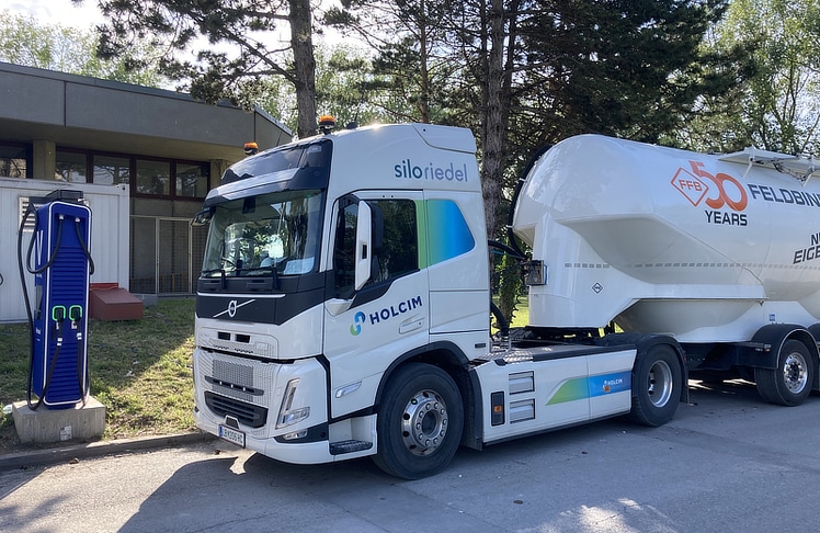 Holcim E-LKW Ladestation in Mannersdorf © Holcim Österreich