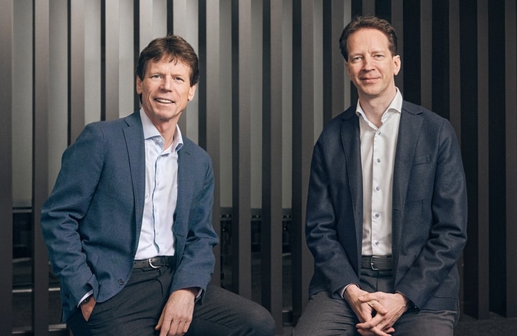 Die Porsche Bank Vorstände Hannes Maurer (links) und Alexander Nekolar
