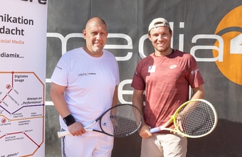 Tennis-Ass Lucas Miedler beim media4more Get-together