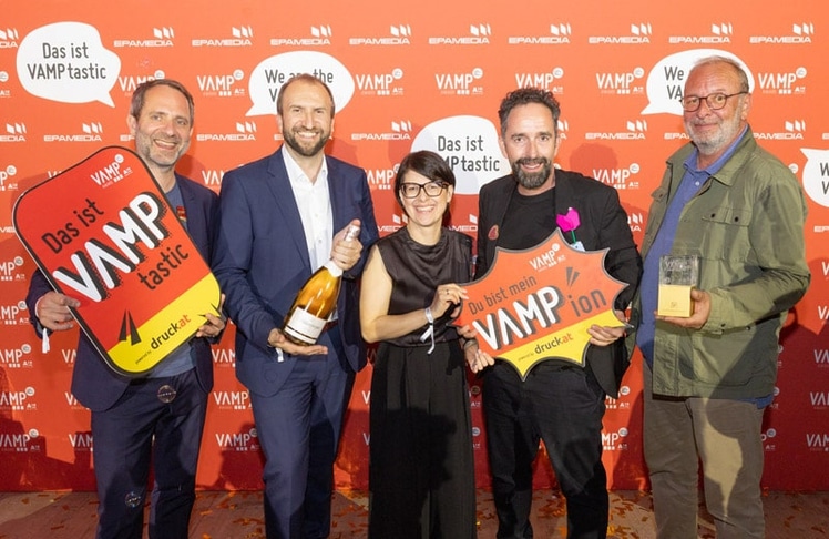 V.l.n.r.: Niko Pabst (Veranstalter und MCÖ-Vizepräsident), Andreas Ladich (MCÖ und Jury-Präsident), Regina Loster (MCÖ Geschäftsführerin), Christoph Berndl (Co-Veranstalter und Geschäftsführer von Awardix) und Franz X. Brunner (Mastermind Meinls Rösthalle) © LEADERSNET/C. Holzinger