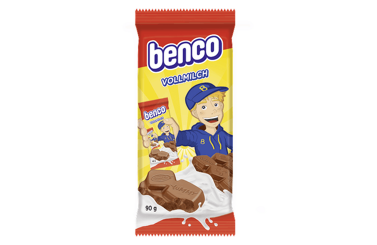 benco gibt es jetzt auch in Tafelschokoladen-Form und zwar in vier Sorten. Darunter Vollmilch. 
