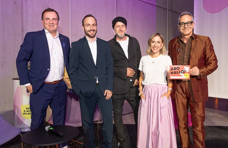 Die Panelteilnehmer:innen (v.l.n.r.): Paul Blaguss, Hans-Jürgen Salmhofer, Markus Petzl, Susanna Winkelhofer und Christian Clerici