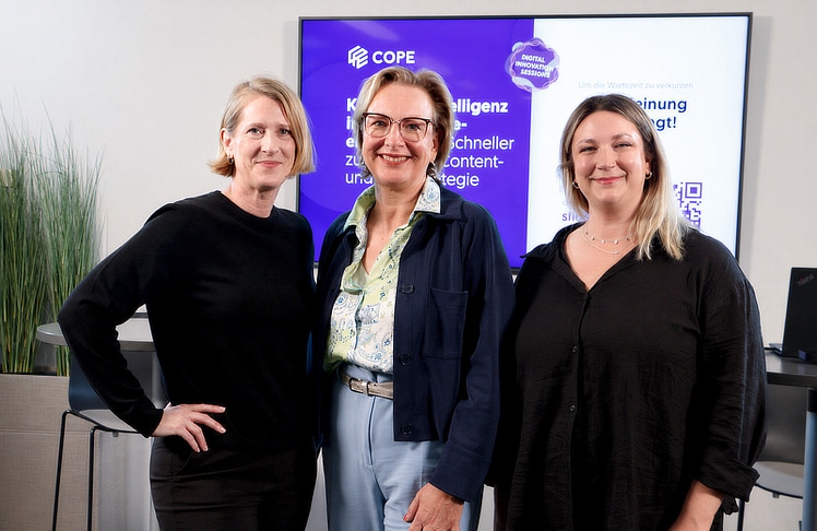V.l.n.r.: Nicola Dietrich (Cope), Romana Aumer (A1) und Hana Greiner (Cope) © Cope