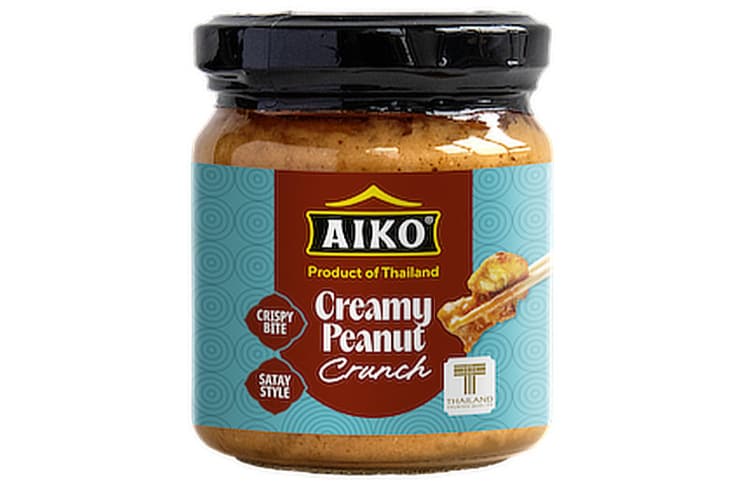 Creamy Peanut Crunch kombiniert Kokosmilch, Erdnüsse und rote Currypaste zu einem Satay-inspirierten Geschmackserlebnis mit knackigen Erdnussstückchen.