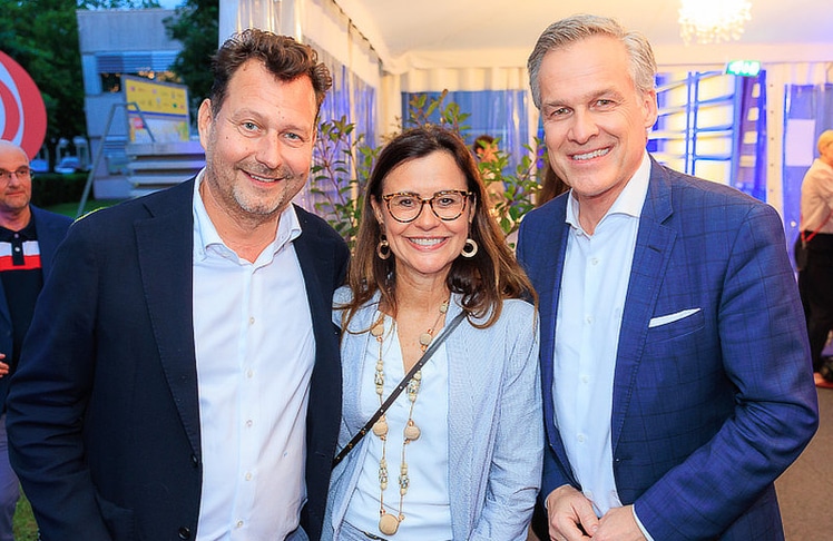 V.l.n.r.: ORF-Niederösterreich-Landesdirektor Alexander Hofer, ORF-Tirol-Landesdirektorin Esther Mitterstieler und ZiB-Moderator Tarek Leitner.