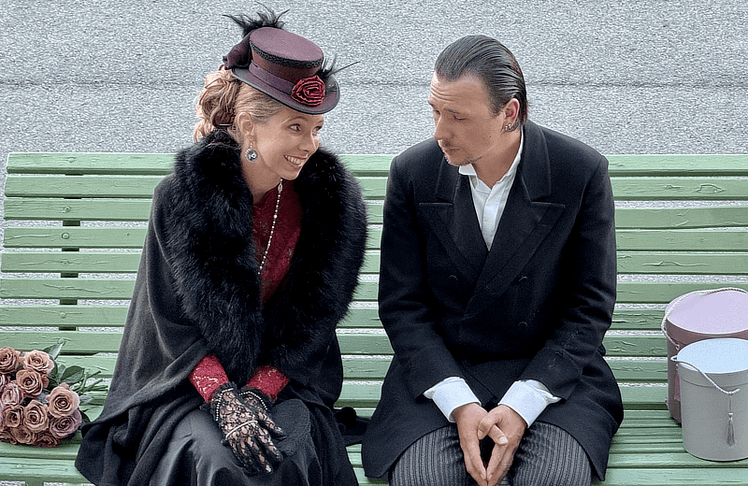Conny Boes und Sandro Swoboda
bei der Premiere von "Anatol".