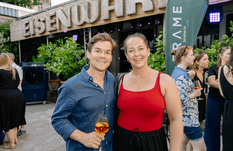 Phillip Fumolo (Brame) und Sabrina Fercher (Begin GmbH)