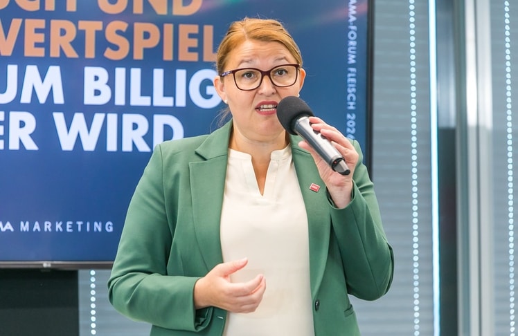 AMA-Marketing-Geschäftsführerin Christina Mutenthaler-Sipek begrüßte rund 160 Gäste beim AMA-Fleischforum.