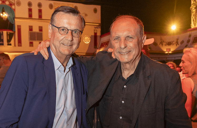 V.l.n.r.: Hans Mahr  (Medienmanager) und Christian L. Attersee (Künstler) © Jürgen Hammerschmid