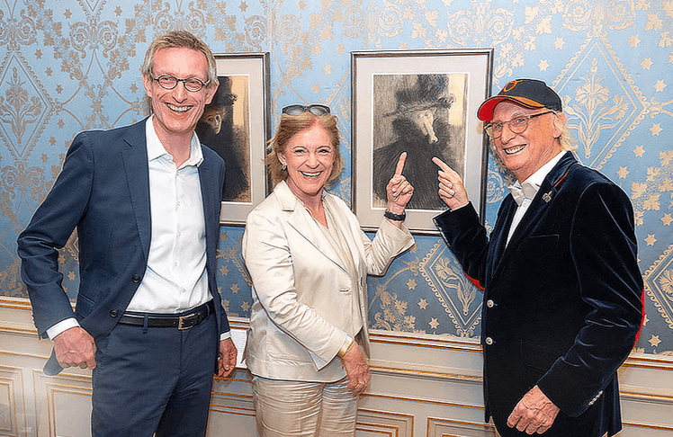 V.l.n.r.: Albertina-Generaldirektor Ralph Gleis, ORF-Generaldirektorin Ingrid Thurnher und Kult-Komiker Otto Waalkes 