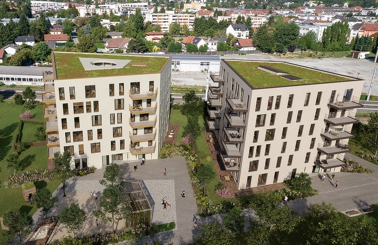 Bis zum zweiten Quartal 2027 entstehen hier insgesamt 58 Wohnungen in zwei Baukörpern © Oliver Oswald/newages.at