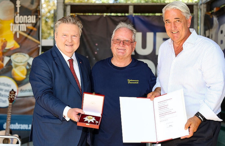 V.l.n.r.: Wiens Bürgermeister Michael Ludwig, Kulturverein-Donaustadt-Präsident und Veranstalter Herbert Sobotka sowie Donaustadt-Bezirksvorsteher Ernst Nevrivy.