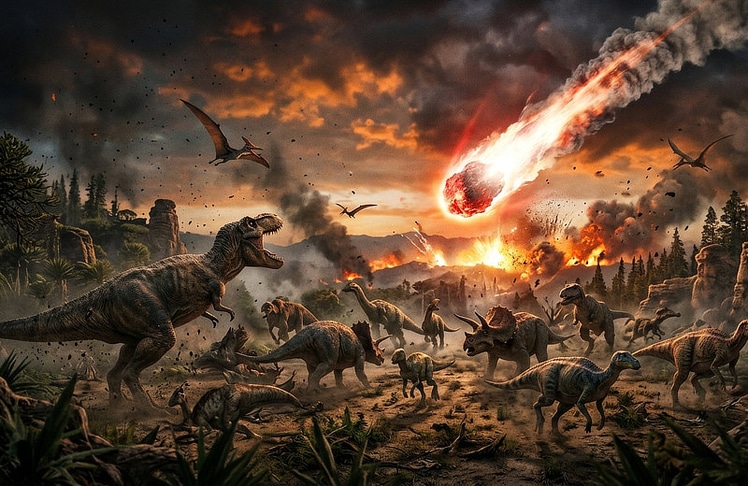 Der Einschlag eines seltenen Asteroiden leitete vor rund 66 Millionen Jahren das Ende der Dinosaurier ein. (Symbolbild)
