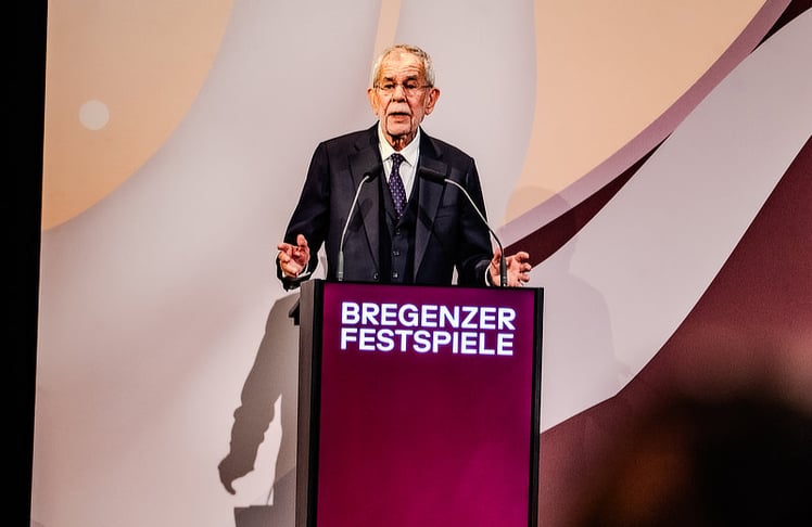 Alexander Van der Bellen bei seiner Rede. © LEADERSNET / A. Rieck