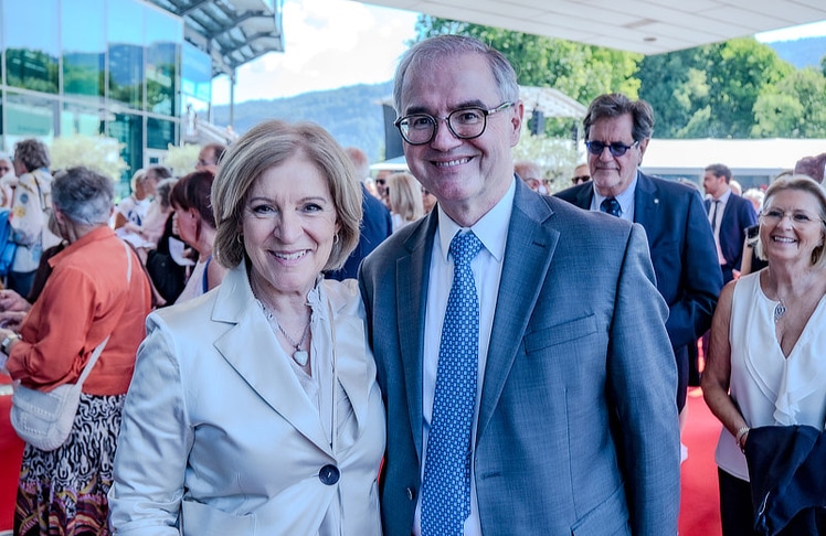 Ingrid Thurnher mit Ehemann Andreas Grünbichler. © LEADERSNET / A. Rieck