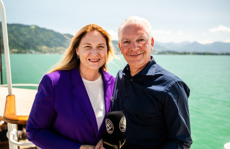 Barbara Novak (Wiener Vizebürgermeisterin & Stadträtin für Wirtschaft) mit Paul Leitenmüller (CEO Opinion Leaders Network).