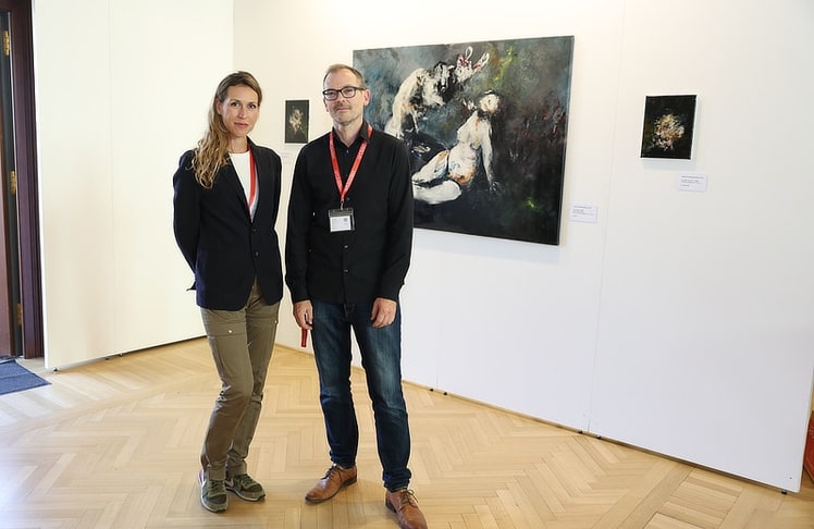 Ema Kaiser (Kunstberaterin, Kuratorin und Kulturmanagerin aus Wien) und Christopher Alan Lane (Initiator art.baden)
