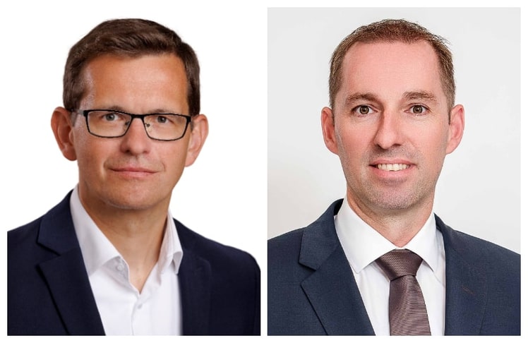Klaus Schörghofer (links) übernimmt den Vorsitz des Vivatis-Vorstands, Daniel Haider wird Finanzvorstand des Unternehmens. ©  Egger Getränke; RLB OÖ,