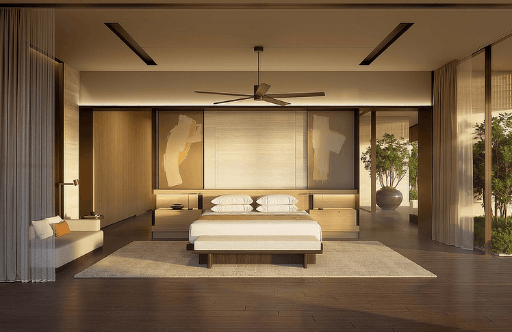 Die Master Suite der Sky Villa bietet einen Ausblick auf das Südchinesische Meer. 