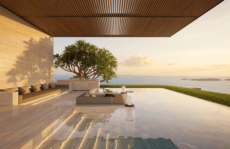 Die Sky Villa der luxuriösen Behausung ist mit einem privaten Pool ausgestattet. 
