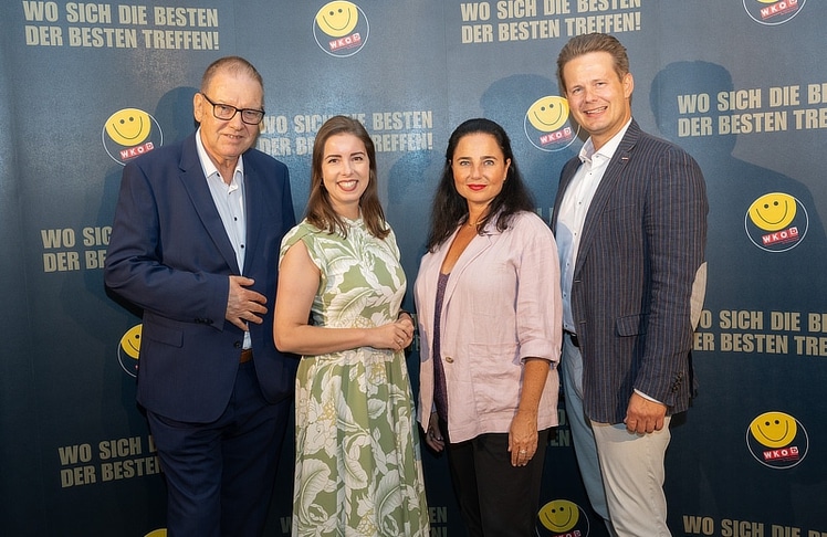 V.l.n.r.: Obmann Karl Breuer, Vizepräsidentin Lisa Sigl, Kabarettistin Nadja Maleh und Geschäftsführer Thomas Kern