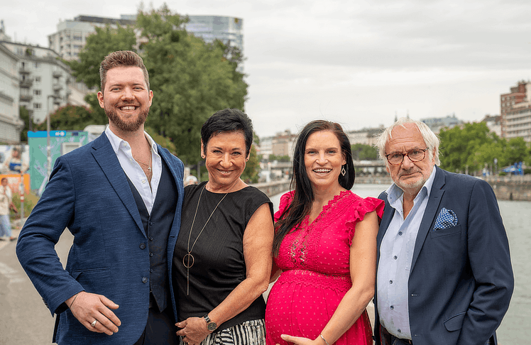 V.l.n.r.: Martin Reischauer, Head of Account Management bei der Culinarius Gruppe, Schauspielerin Andrea Händler, Profitänzerin Conny Kreuter und Schauspieler Michael Schottenberg.
