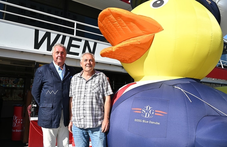 V.l.n.r.: Wolfgang Fischer, Geschäftsführer der DDSG Blue Danube gemeinsam mit Flottenkommandant und Geschäftsführer Johannes Kammerer 