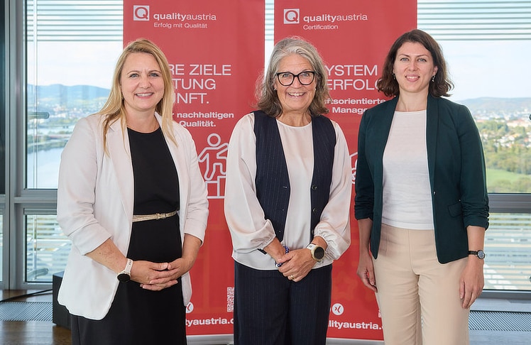 V.l.n.r.: Magdalena Hoffmann (Stabstelle Qualitätsmanagement, Steiermärkische Krankenanstaltengesellschaft m.b.H.), Marica Pfeffer-Larsson (Branchenmanagement Gesundheitswesen, Quality Austria) und Judith Schinerl (Product Owner Health&Social Care, Cancom Austria).