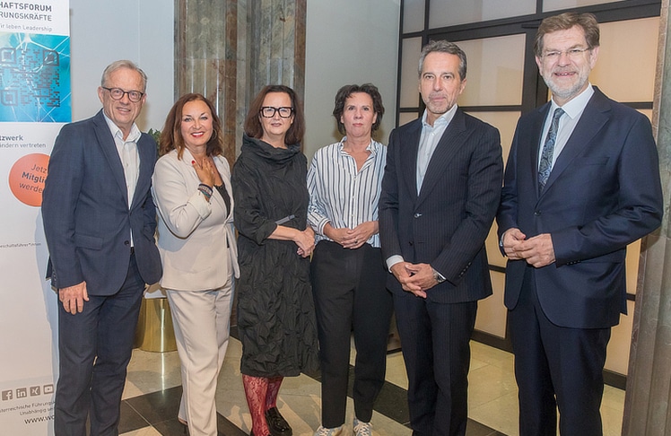 V.l.n.r.: Wolfgang Hammerer, Petra Stuiber, Edeltraud Stiftinger, Alexandra Habeler-Drabek, Christian Kern und Andreas Zakostelsky © LEADERSNET/D. Mikkelsen