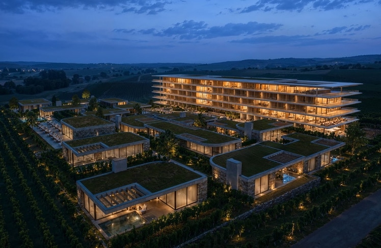 Dieses Rendering zeig, wie das fertige Resort aussehen soll.