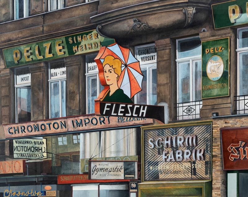 Franz Zadrazil (1942-2005) „Flesch" Mischtechnik auf Papier auf Holz signiert und datiert: F(RANZ). ZADRAZIL (19)73