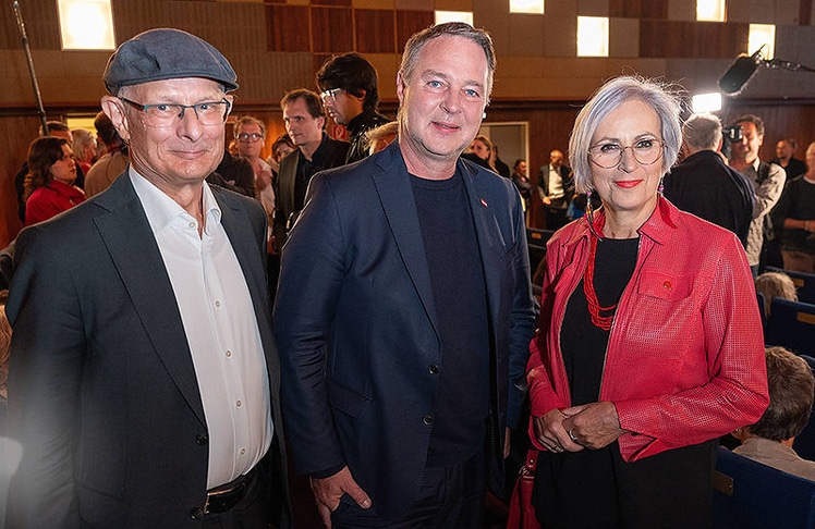 V.l.n.r.: Finanzminister Markus Marterbauer, Vizekanzler und SPÖ-Chef Andreas Babler sowie Justizministerin Anna Sporrer.