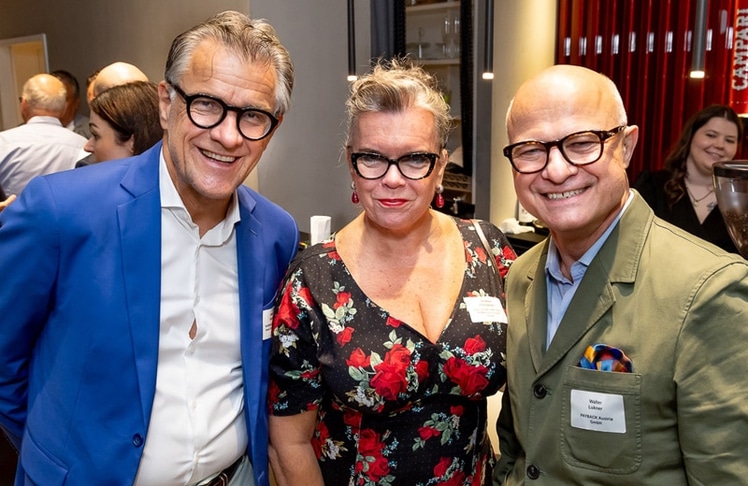 V.l.n.r.: Heimo Hammer (kraftwerk), Andrea Fürnweger (Cercle Diplomatique) und Walter Lukner (Payback)