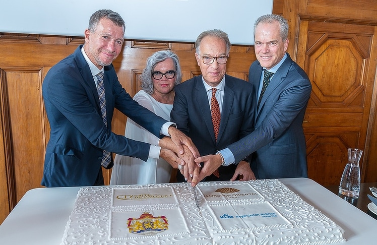 V.l.n.r.: Guido Hackl (Air France KLM Country Sales Manager Austria), Andrea Fürnweger (CD Cercle Diplomatique), Peter Potman (Botschafter des Königreichs der Niederlande in Österreich), und Alexander Bursky (CD Cercle Diplomatique).